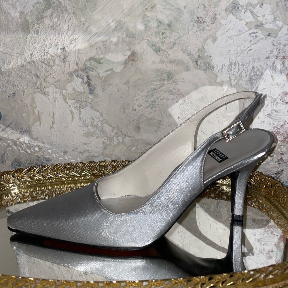Stuart Weitzman Silver 90’s Heel
